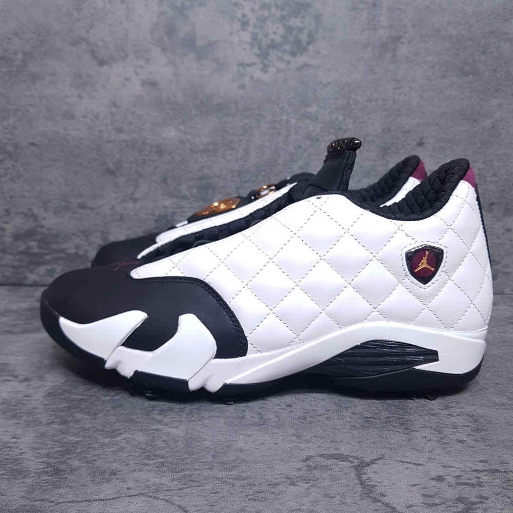 NIKE AIR JORDAN 14 Retro NRG Bordeaux Golf Shoes Mens 8 White IB1828-100